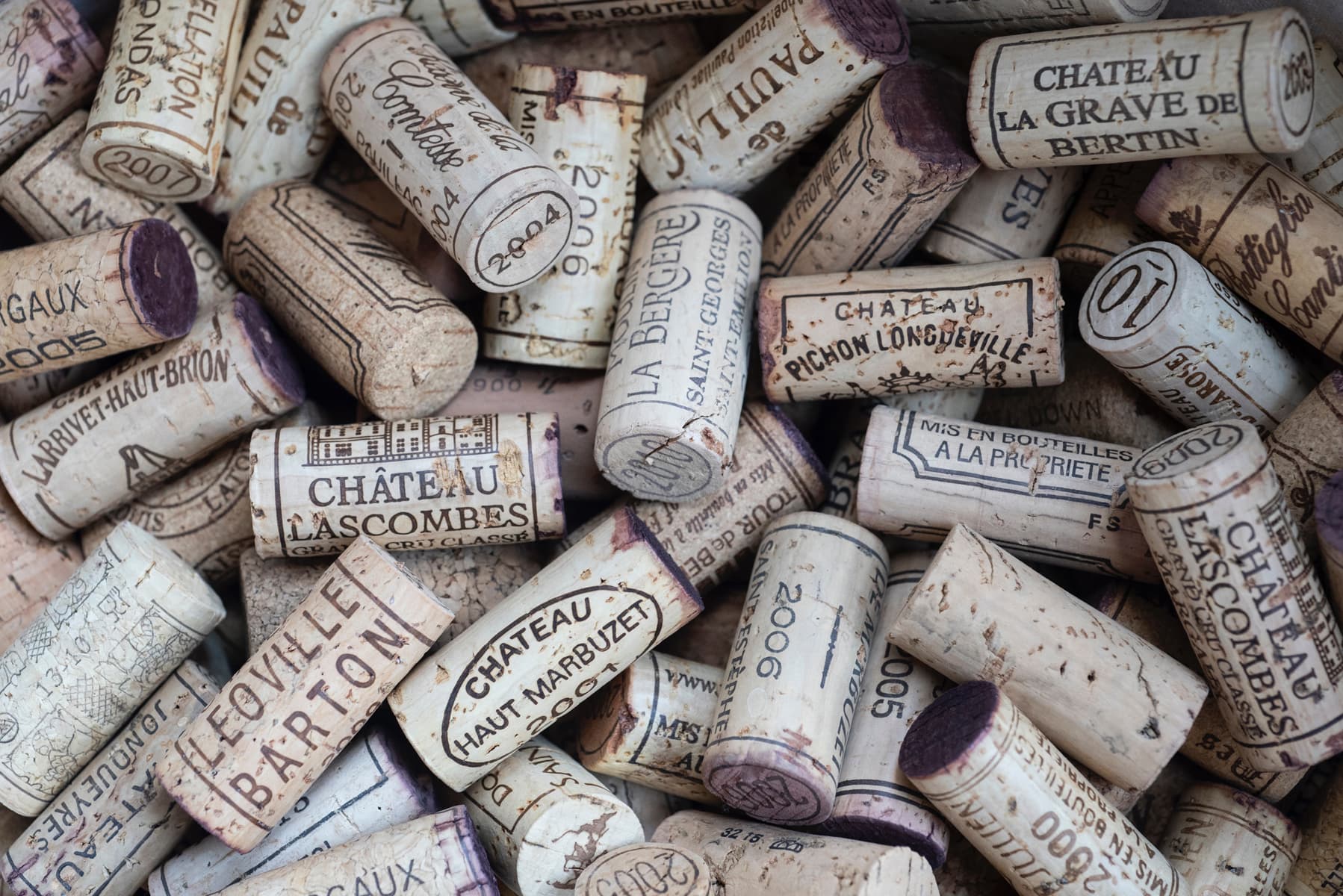 Bouchons de bouteilles de vin de Bordeaux